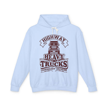 Highway Heavy Trucks Lightweight Hooded Sweatshirt