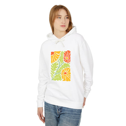 Colorful Floral Garden Lightweight Women's Hooded Sweatshirt
