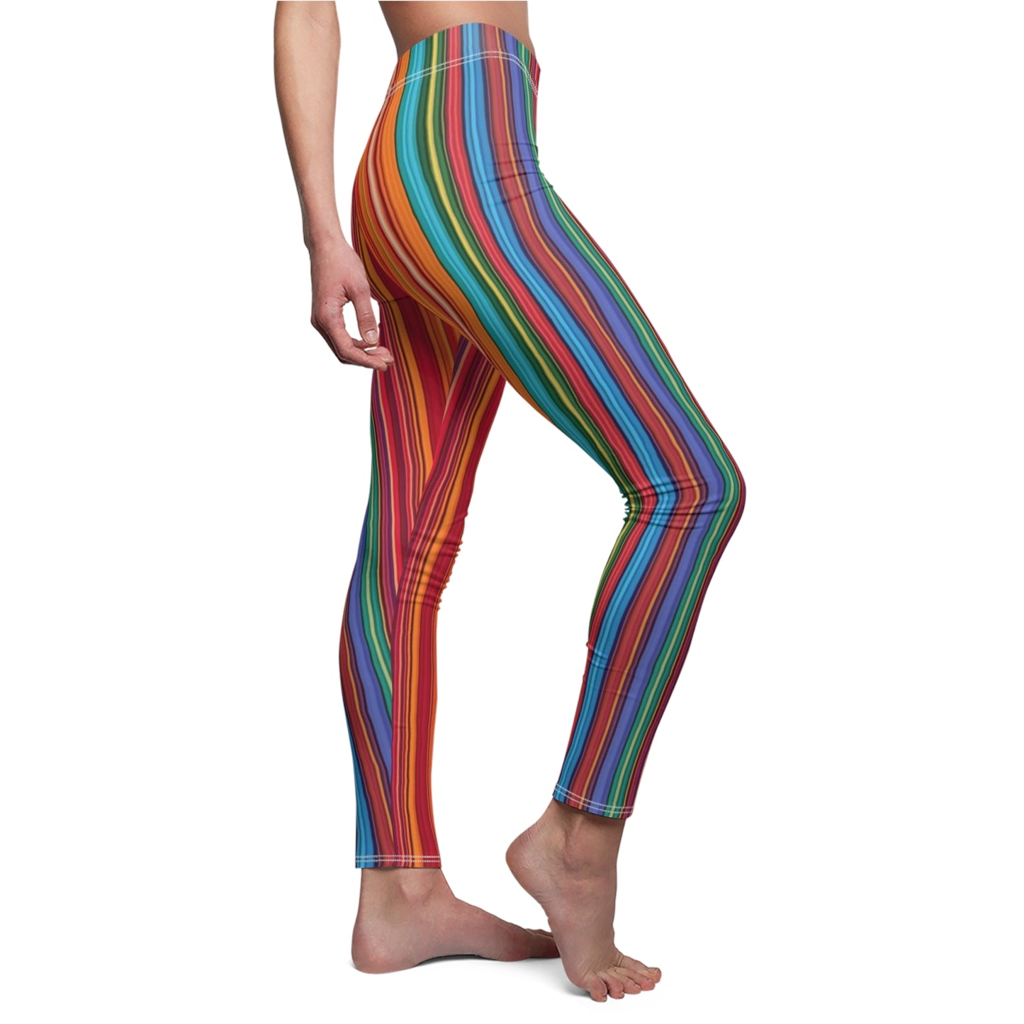 Vibrant Rainbow Stripe Women’s Leggings
