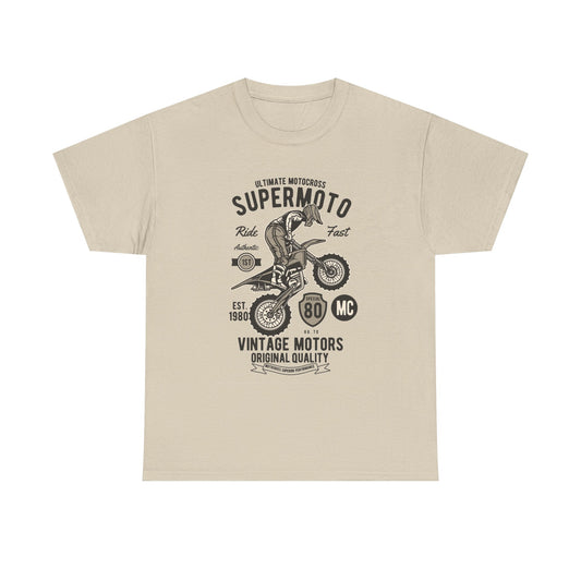 Super Moto Vintage Motorcycle Graphic T-Shirt