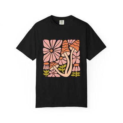 Floral Retro Waves Garment-Dyed Women's T-Shirt