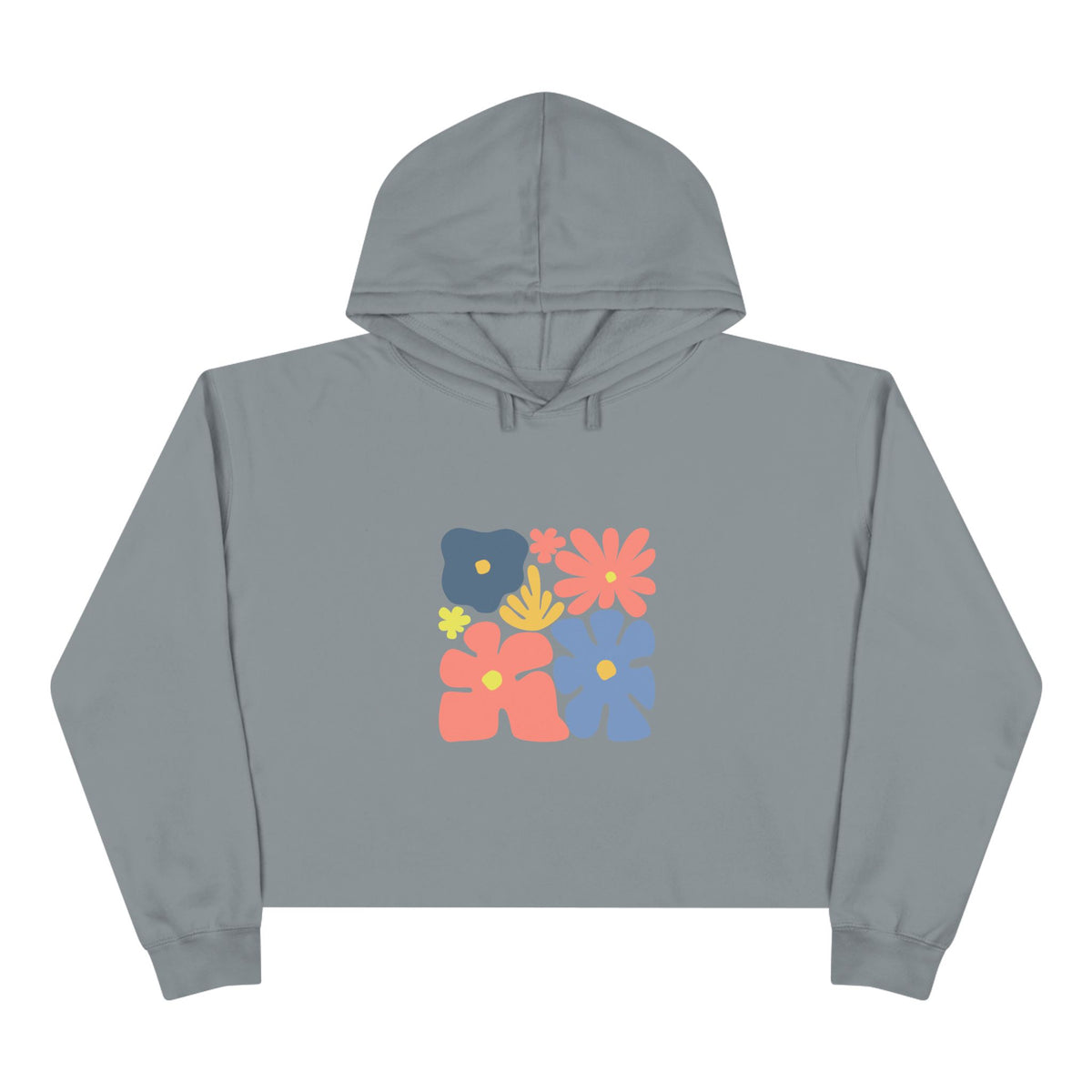Colorful 70s Bloom Crop Hoodie