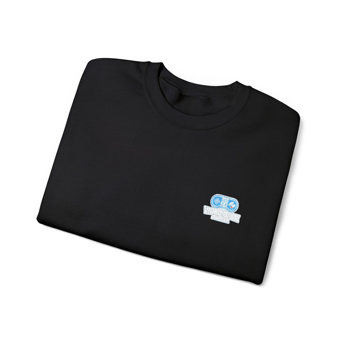 Video Game Player Embroidered Chest Logo Crewneck Sweatshirt