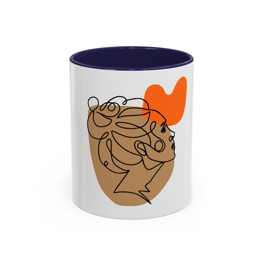 Abstract Line Art Woman Accent 110z Mug