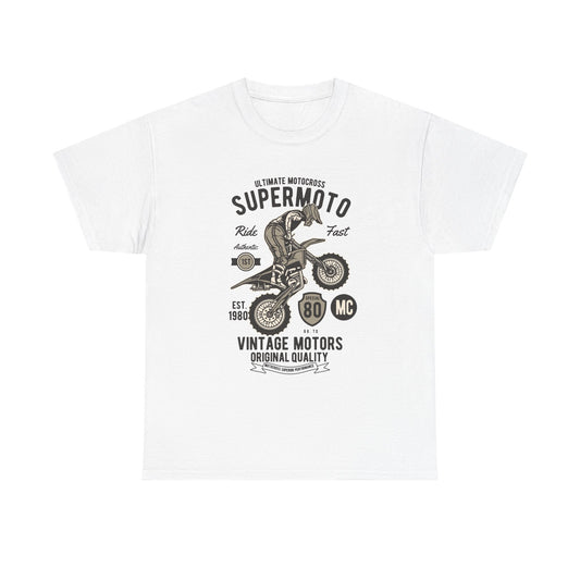 Super Moto Vintage Motorcycle Graphic T-Shirt