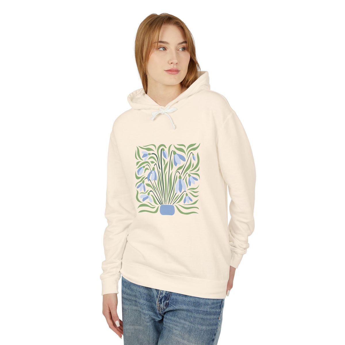 Botanical Vase Lightweight Women's Hooded Sweatshirt