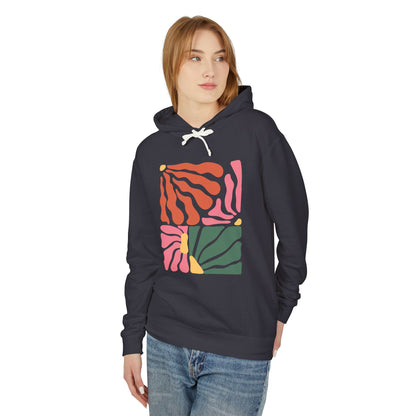 Abstract Geometric Color Block Lightweight Women's Hooded Sweatshirt