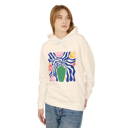 Colorful Folk Art Botanical Lightweight Women's Hooded Sweatshirt