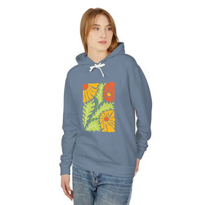 Colorful Floral Garden Lightweight Women's Hooded Sweatshirt
