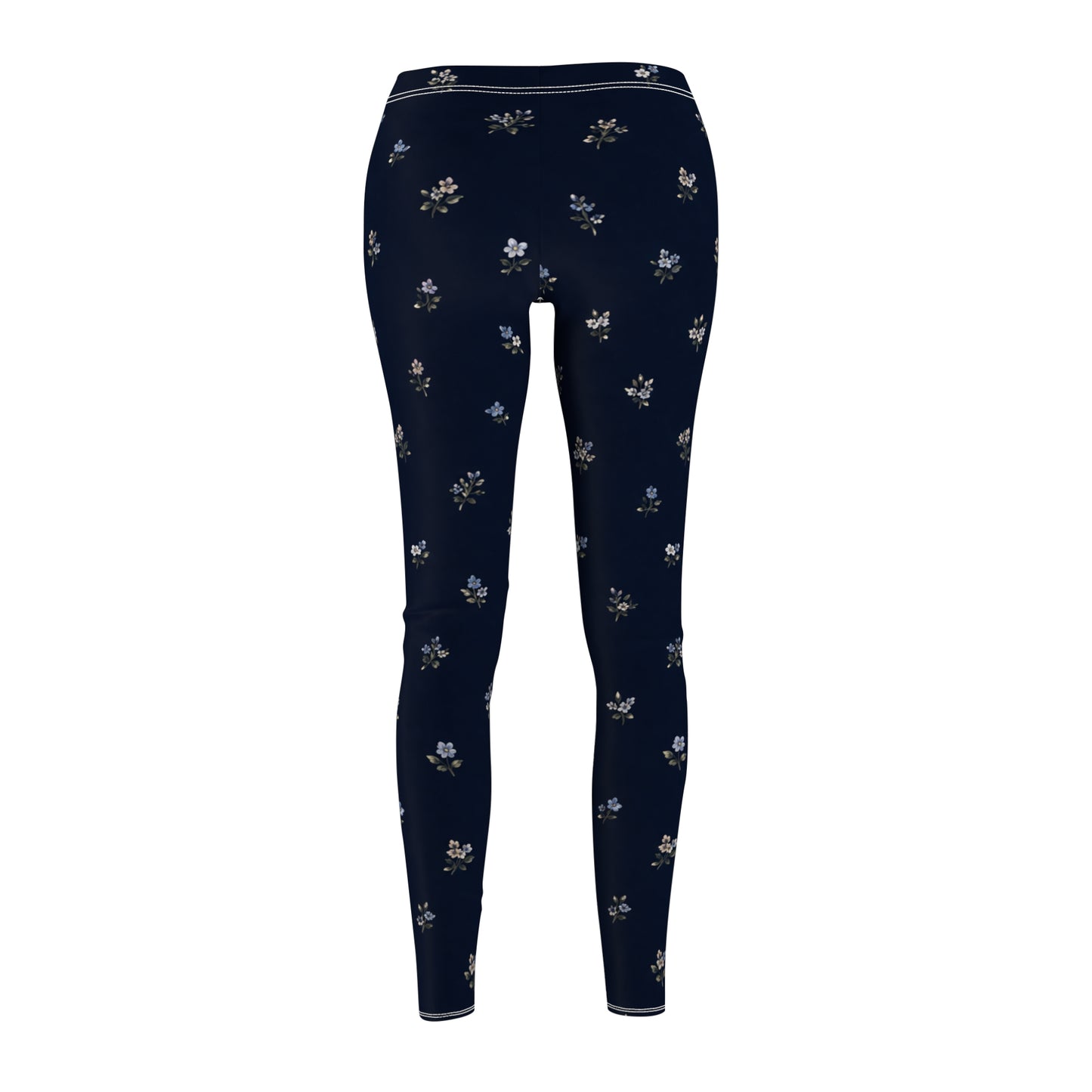 Navy Floral Women's Casual Leggings