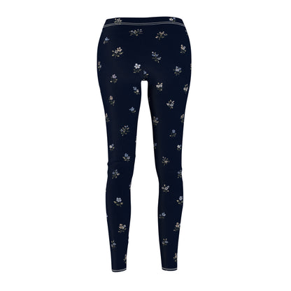 Navy Floral Women's Casual Leggings