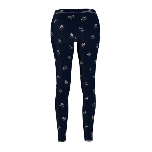 Navy Floral Women's Casual Leggings