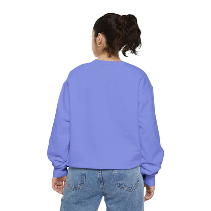 Floral Retro Block Print Garment-Dyed Women's Sweatshirt
