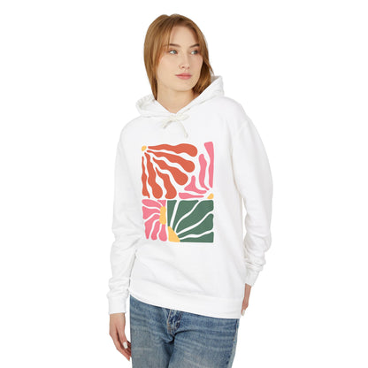 Abstract Geometric Color Block Lightweight Women's Hooded Sweatshirt