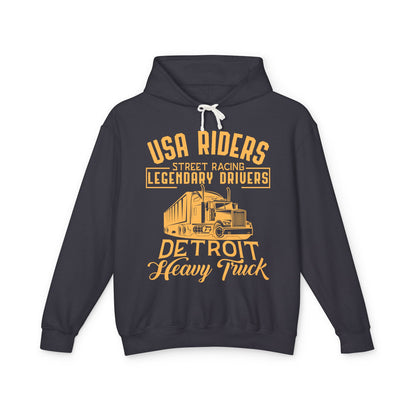 USA Riders Detroit Heavy Truck Lightweight Hooded Sweatshirt