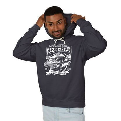 Retro Vintage Vehicle Classic Car Club Lightweight Hooded Sweatshirt