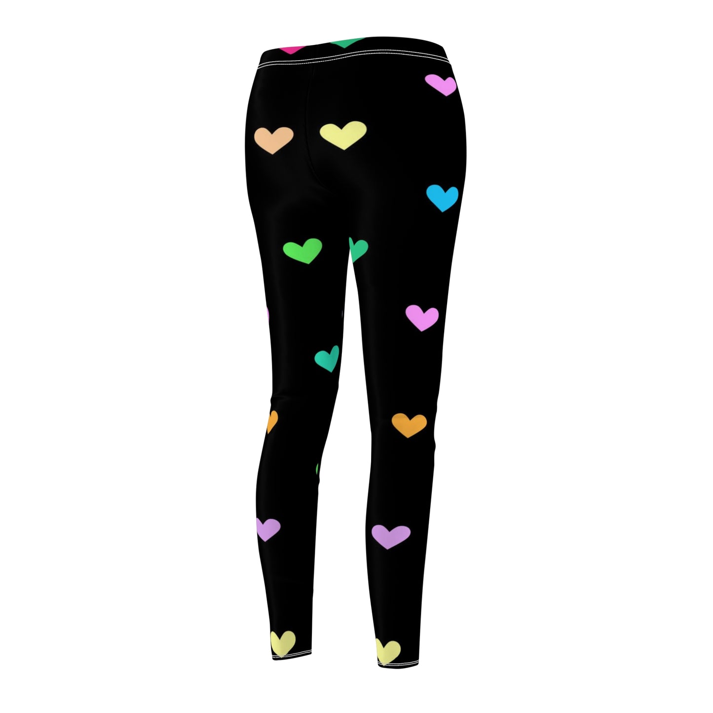 Black Heart Pattern Women's Casual Leggings