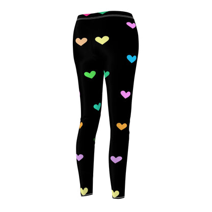 Black Heart Pattern Women's Casual Leggings