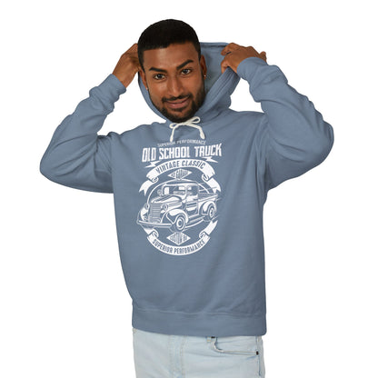 Old School Truck Vintage Classic Lightweight Hooded Sweatshirt
