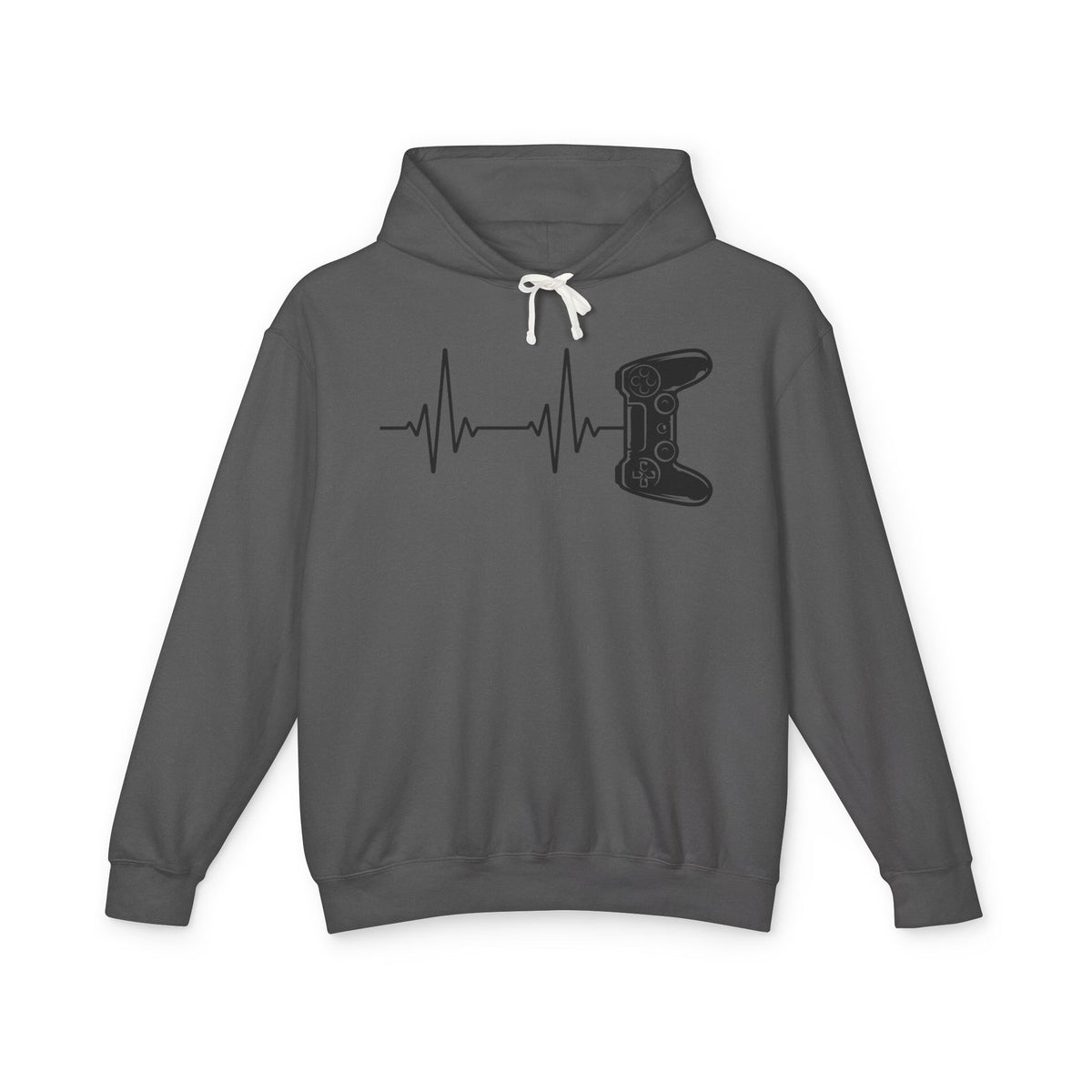 Video Game Controller ECG Lightweight Hooded Sweatshirt