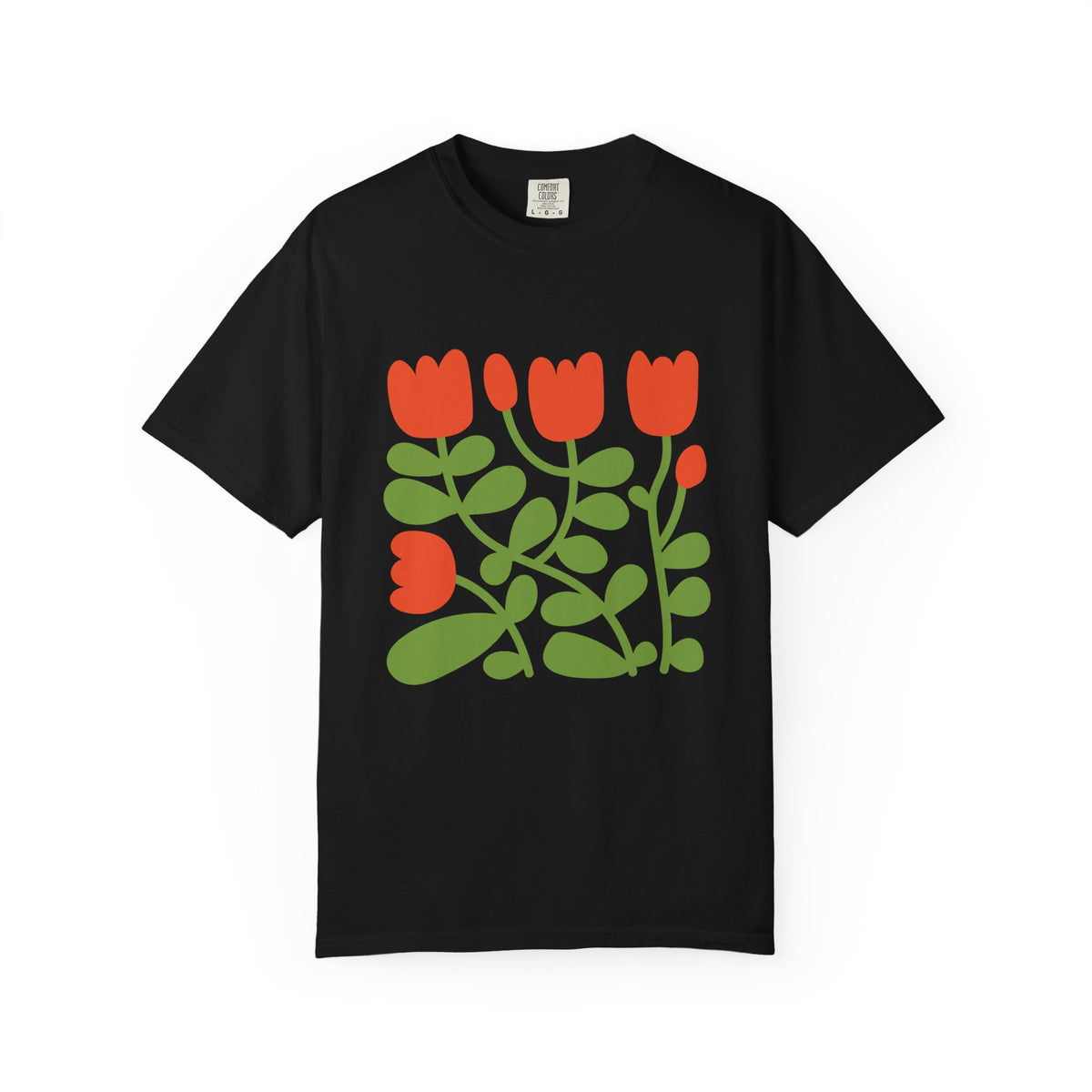 Floral Tulip Garment-Dyed Women's T-Shirt