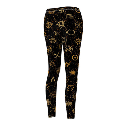 Golden Celestial Symbol Women's Casual Leggings