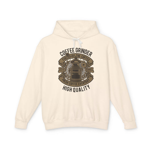Coffee Grinder Lightweight Hooded Sweatshirt