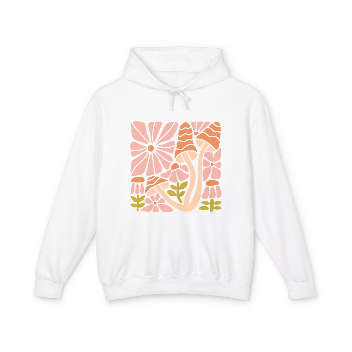Floral Retro Waves Lightweight Women's Hooded Sweatshirt