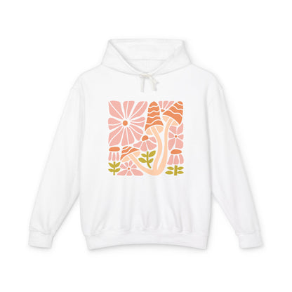 Floral Retro Waves Lightweight Women's Hooded Sweatshirt