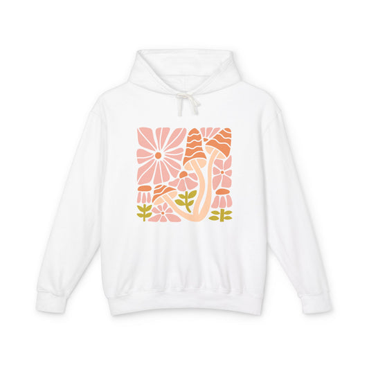 Floral Retro Waves Lightweight Women's Hooded Sweatshirt