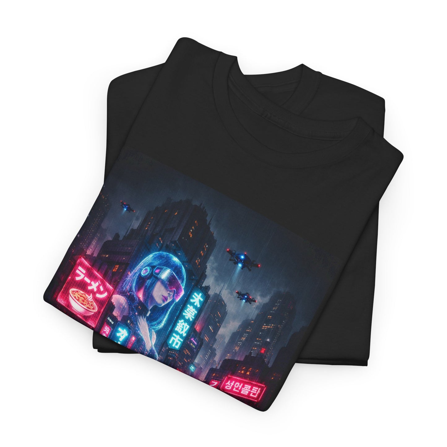 Neon Cyberpunk Cityscape Graphic Men's Tee