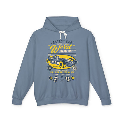 Fastest Car World Champion Vintage Auto Design Lightweight Hooded Sweatshirt