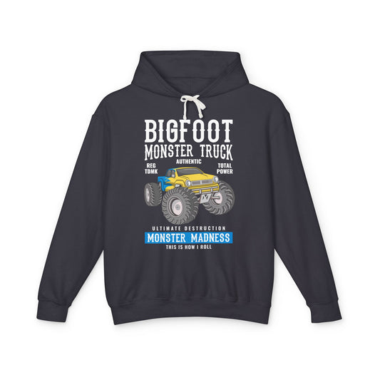 Bigfoot Monster Truck Lightweight Hooded Sweatshirt
