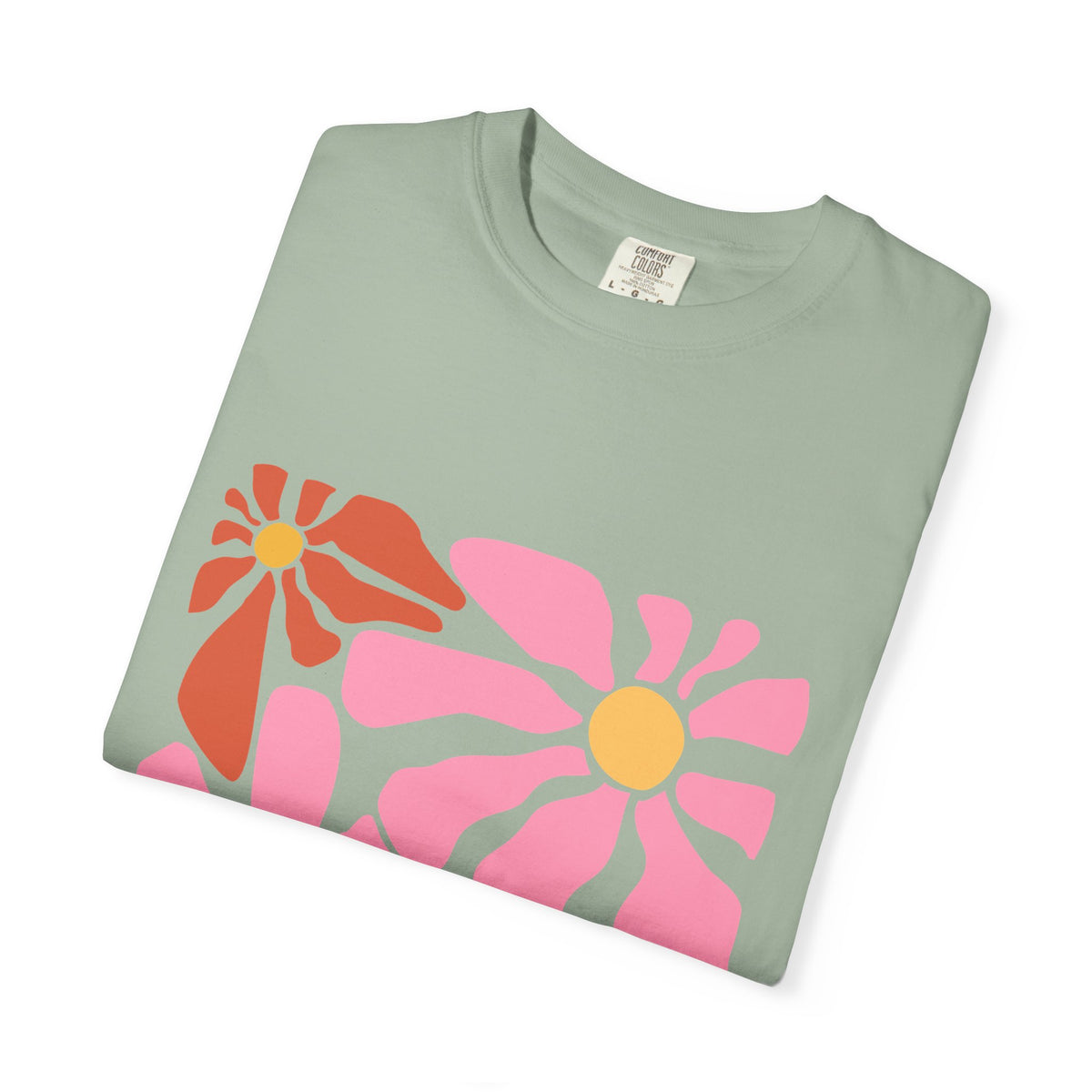Retro Pink Daisy Graphic Garment-Dyed Women's T-Shirt