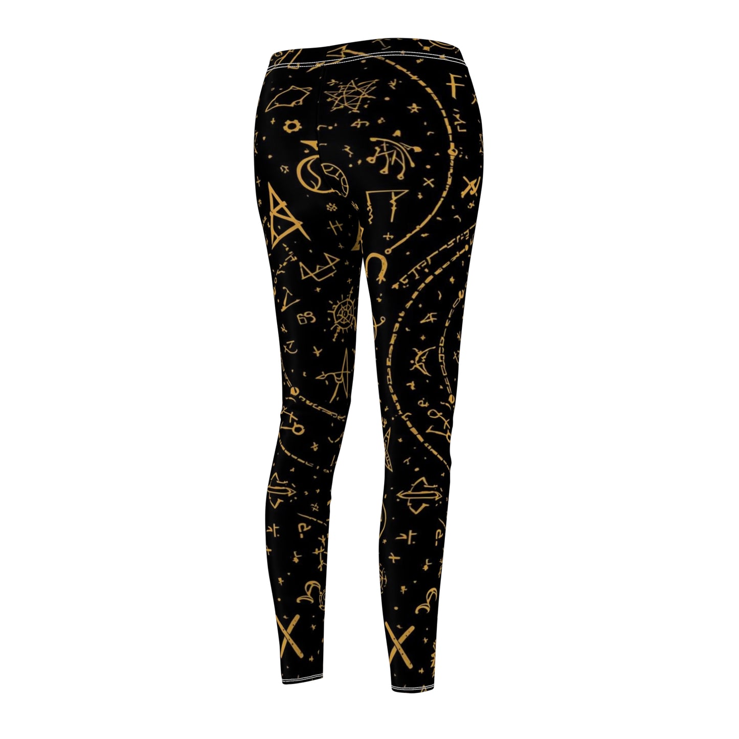 Black & Gold Astrology Symbols Women's Leggings