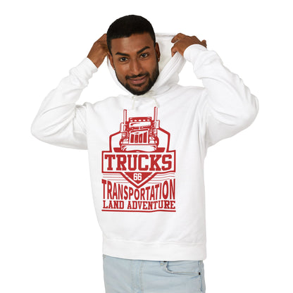 Trucks Transportation Land Adventure Lightweight Hooded Sweatshirt