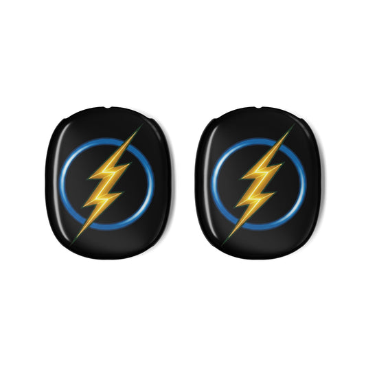 Lightning Bolt AirPods Max Shell Case Cover Gen 1 and Gen 2, Black