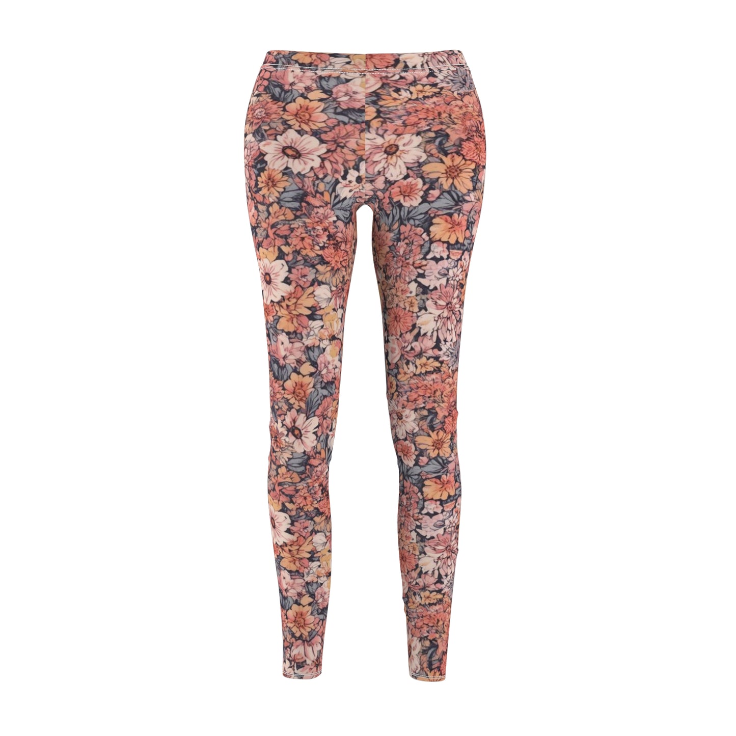 Floral Vintage Black Women's Casual Leggings