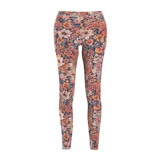 Floral Vintage Black Women's Casual Leggings