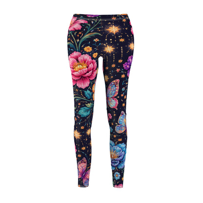 Floral Moon & Butterfly Women's Casual Leggings