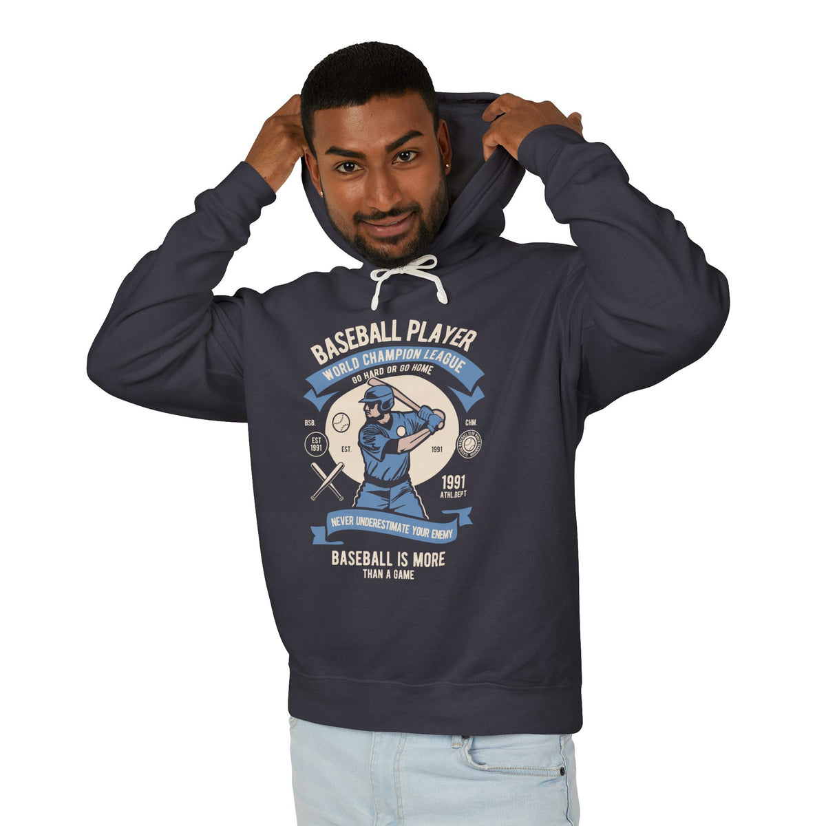 Baseball Player "Baseball Is More Than A Game" Retro Hooded Sweatshirt