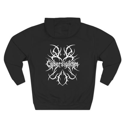 Cybersigilism Gothic Three-Panel Fleece Hooded Sweatshirt