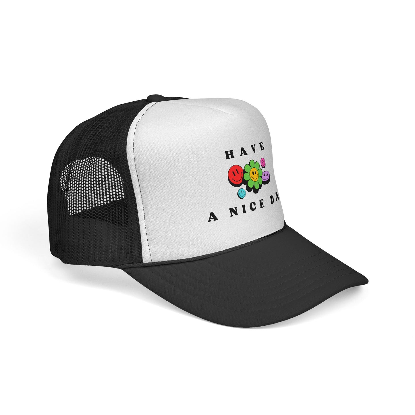 Have A Nice Day Smiley Flower Trucker Women's Cap