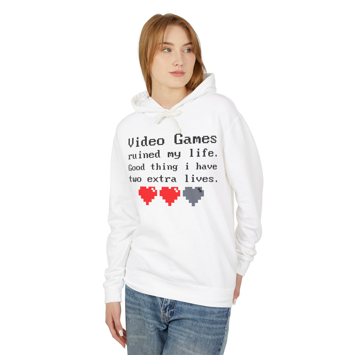 Video Games Ruined My Life Lightweight Women's Hooded Sweatshirt