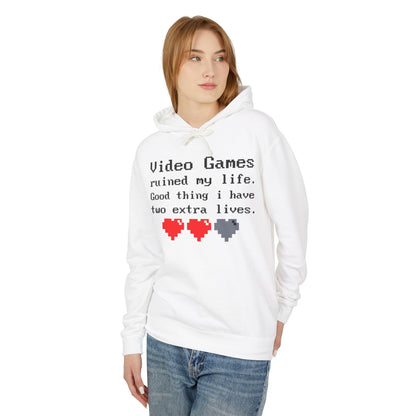Video Games Ruined My Life Lightweight Women's Hooded Sweatshirt