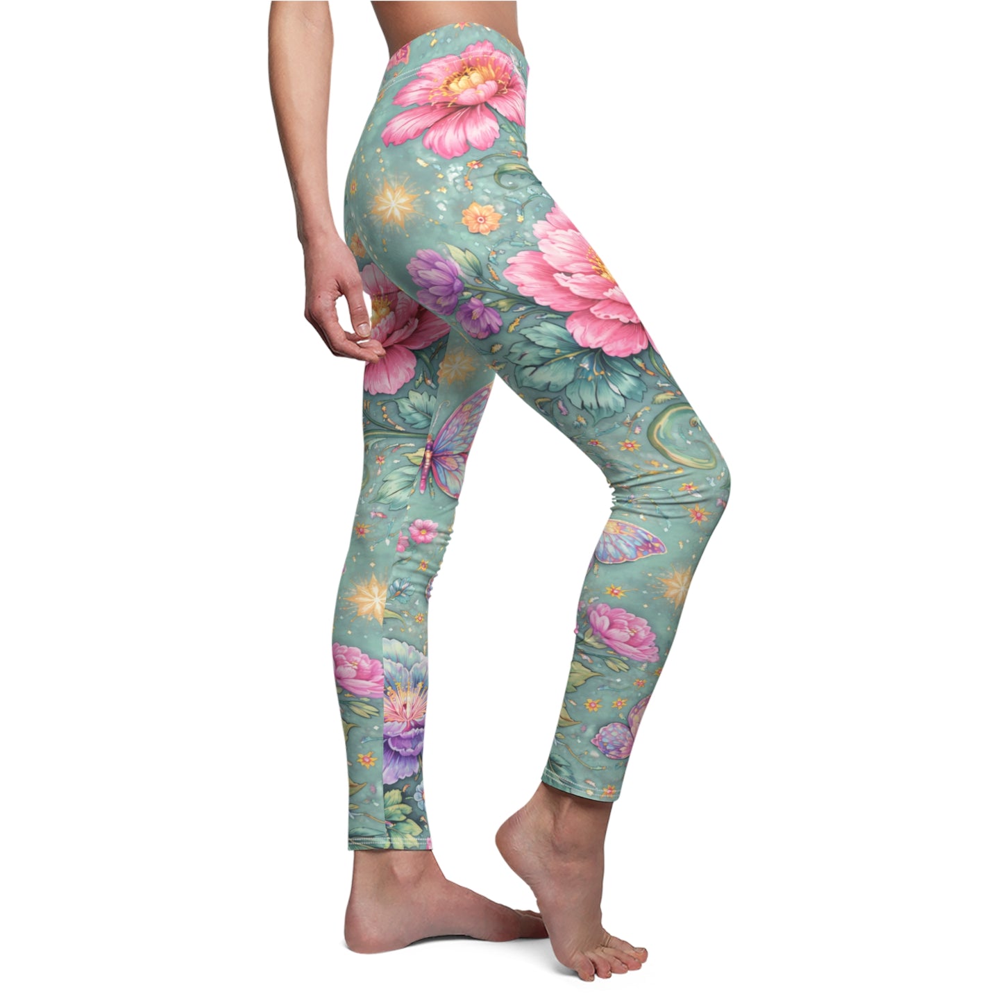 Floral Butterfly Women's Casual Leggings