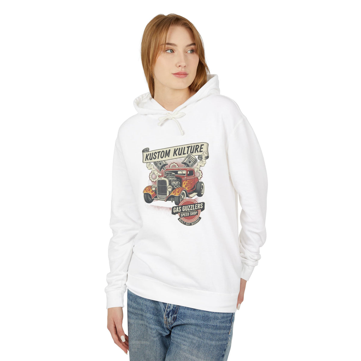 Kustom Kulture Gas Guzzlers Lightweight Hooded Sweatshirt
