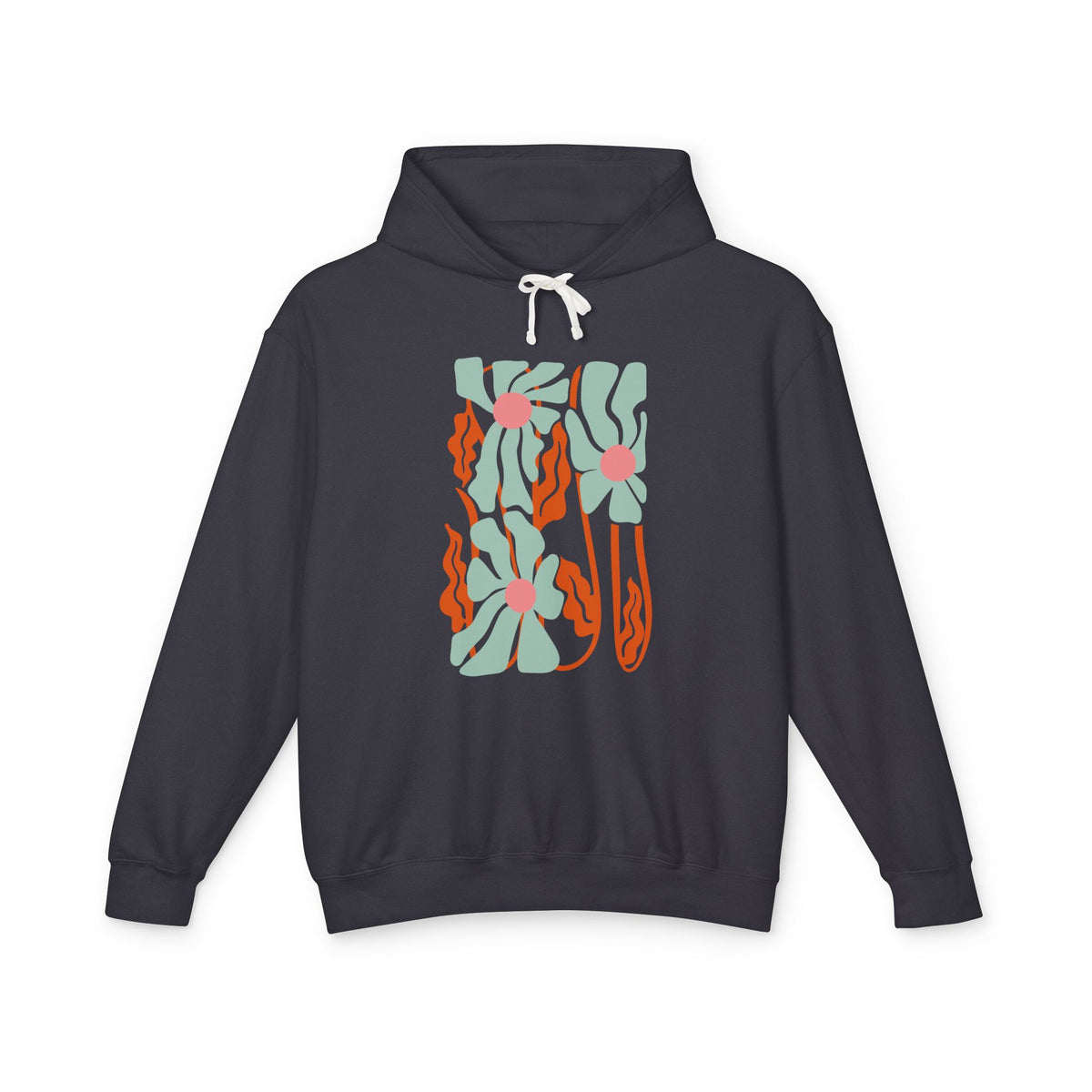 Botanical Abstract Floral Lightweight Women's Hooded Sweatshirt