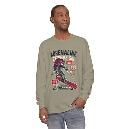 Adrenaline Extreme Ski Garment-Dyed Long Sleeve T-Shirt