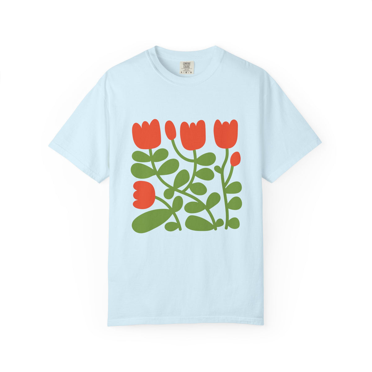 Floral Tulip Garment-Dyed Women's T-Shirt
